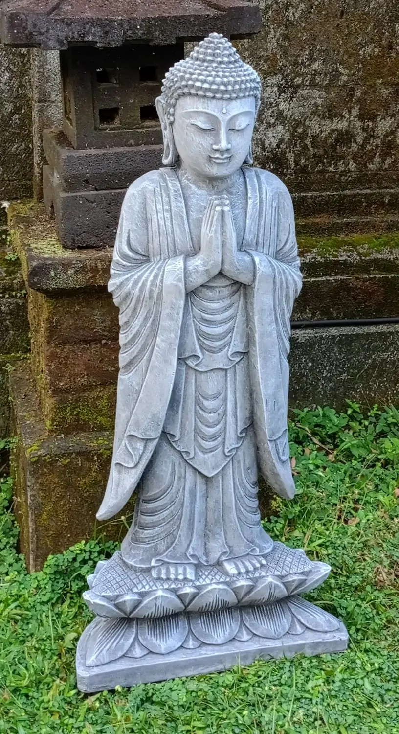 Artikelbild 2 des Artikels “Jagan - Stehender Buddha, Namaskara, 82cm H | Steinguss “